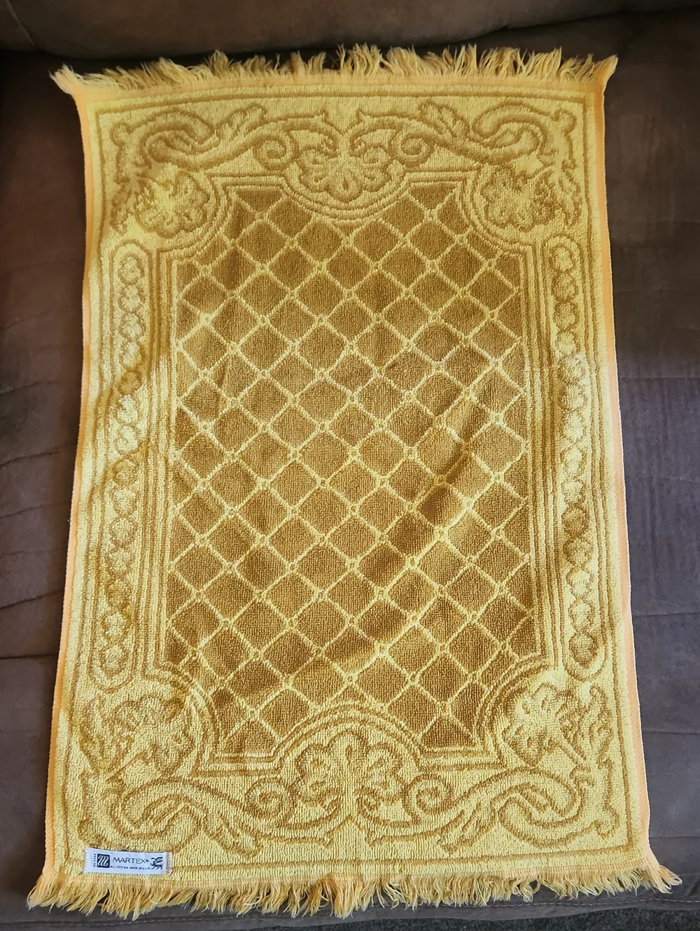Vintage Martex Gold Colored 2 Piece Guest Hand Towel Set MCM